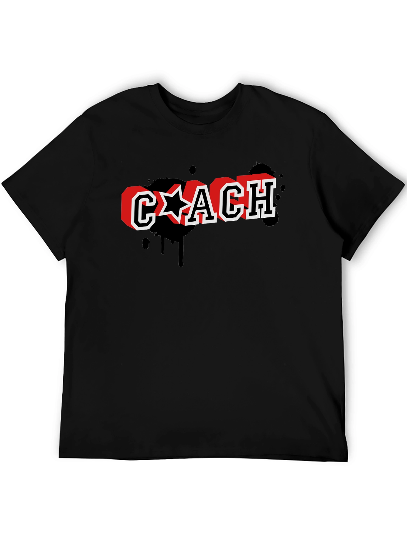 Stylish Coach Graphic Print Black T-Shirt