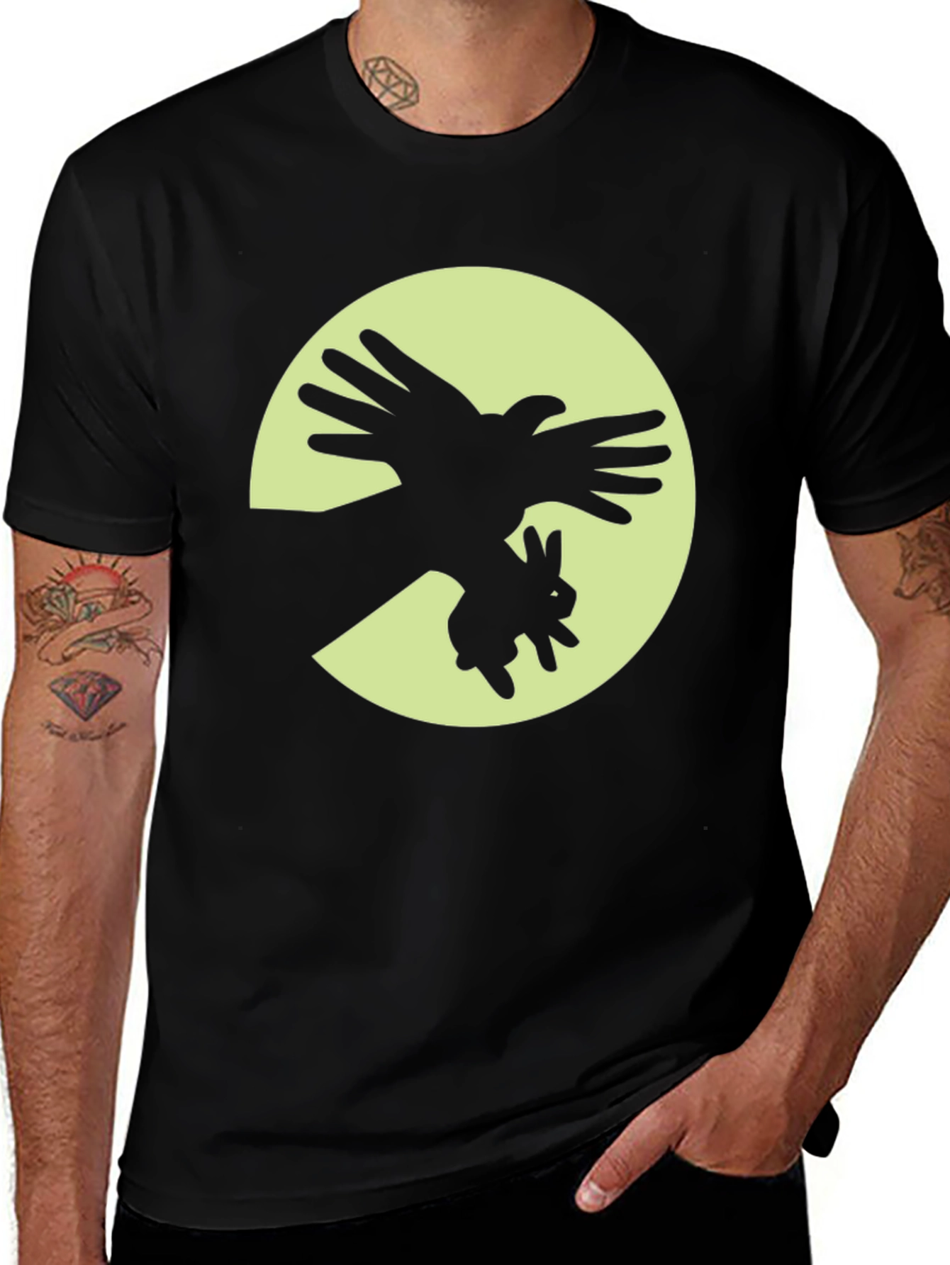 Shadow Puppet Tee - Bird & Bunny Design