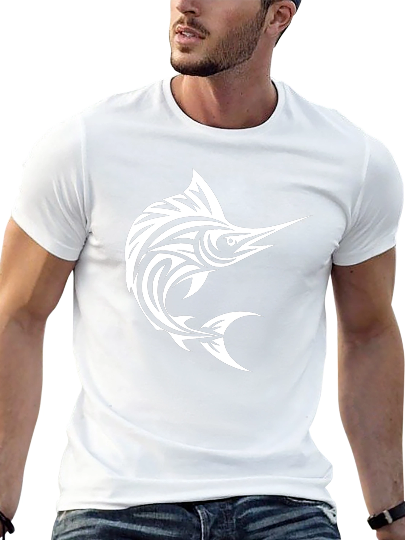 Marlin Fish Graphic Tee - Cool Black T-Shirt