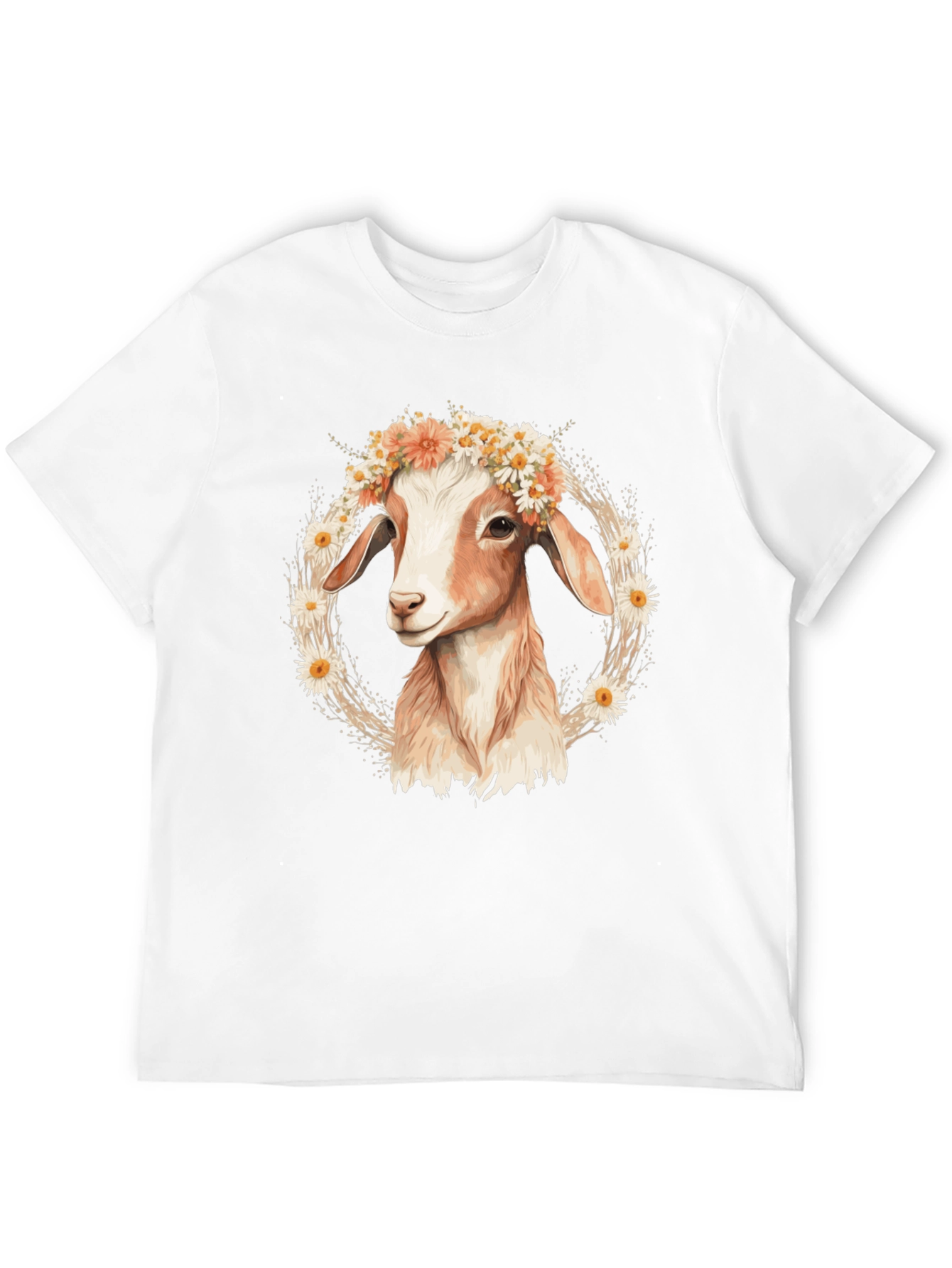 Goat with Flower Crown T-Shirt