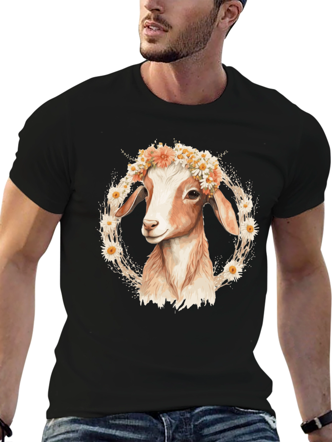 Goat with Flower Crown T-Shirt