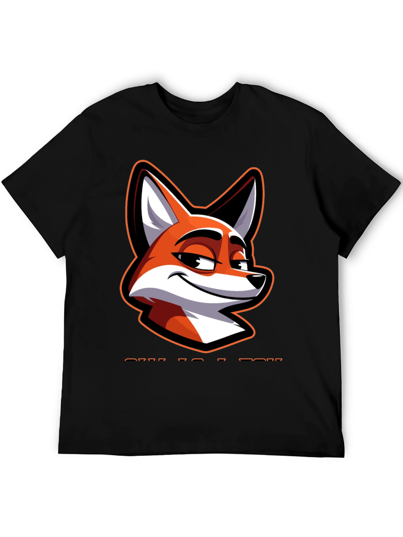 Cool Fox Graphic Tee - Black Cotton Blend