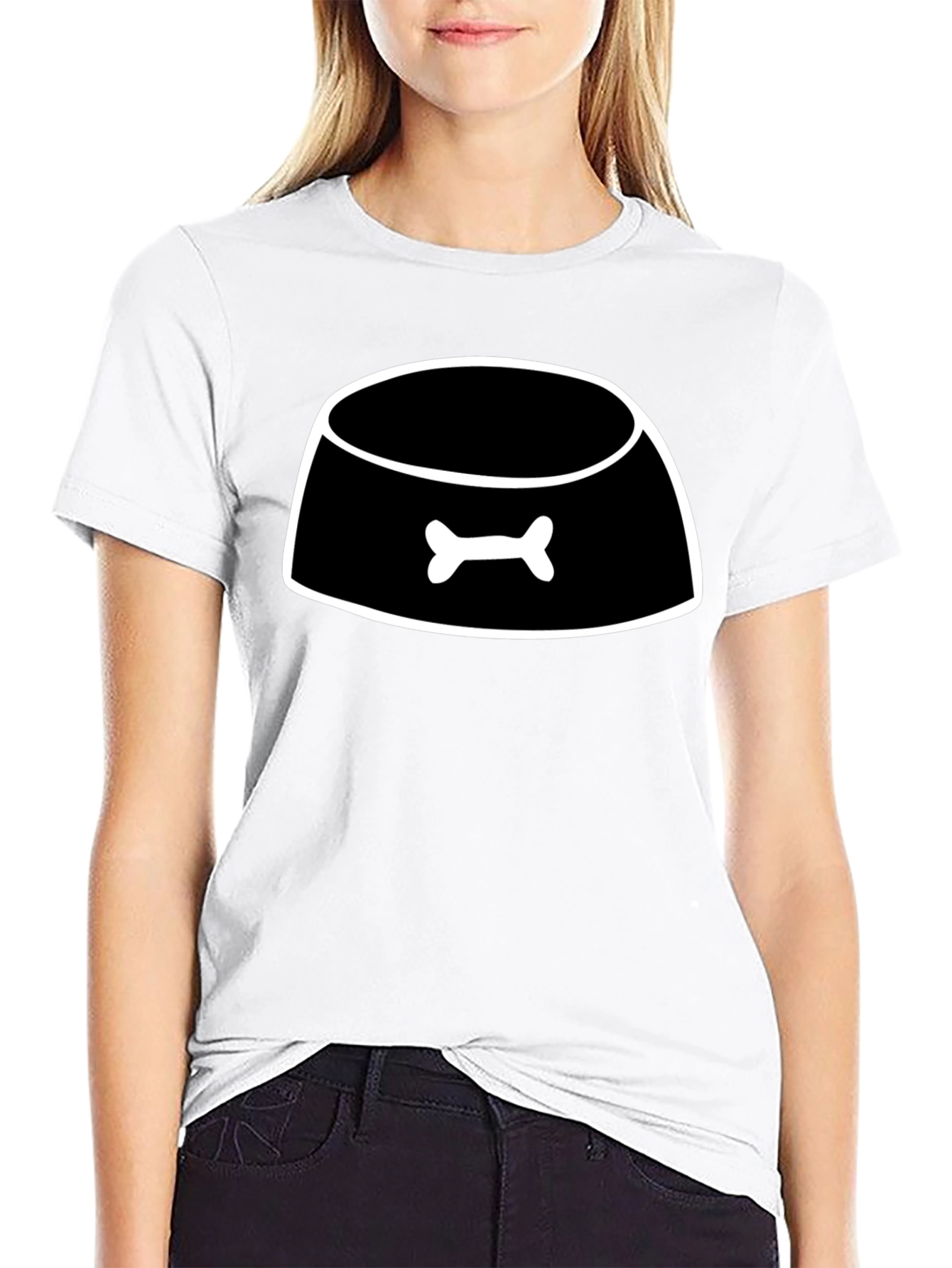Dog Bowl Bone Graphic T-Shirt