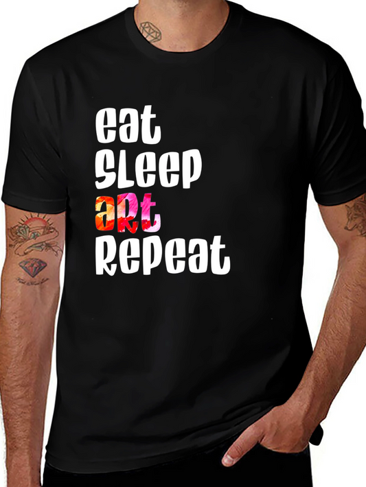 Eat Sleep Art Repeat Graphic T-Shirt