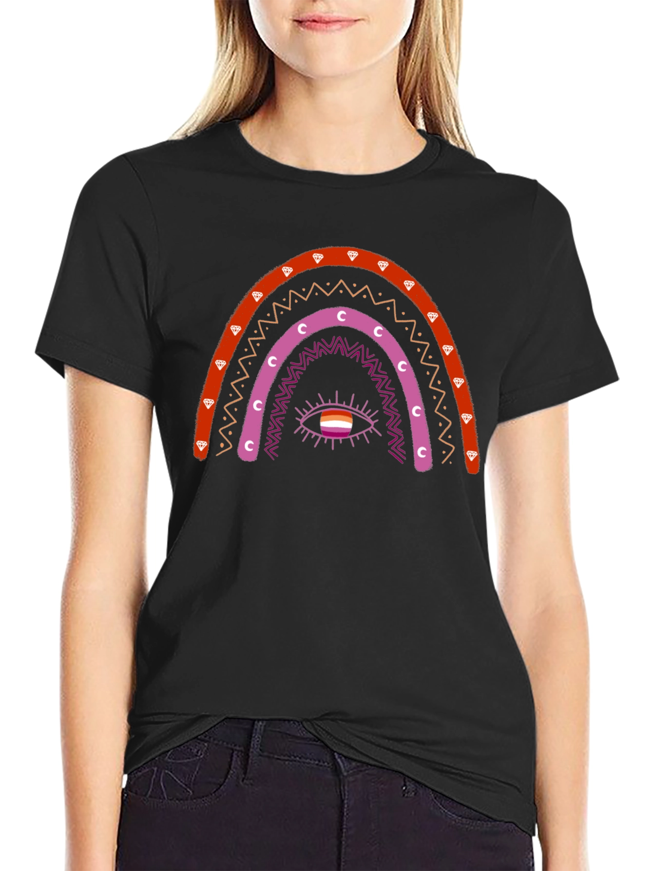 Lesbian Rainbow Eye Graphic T-Shirt