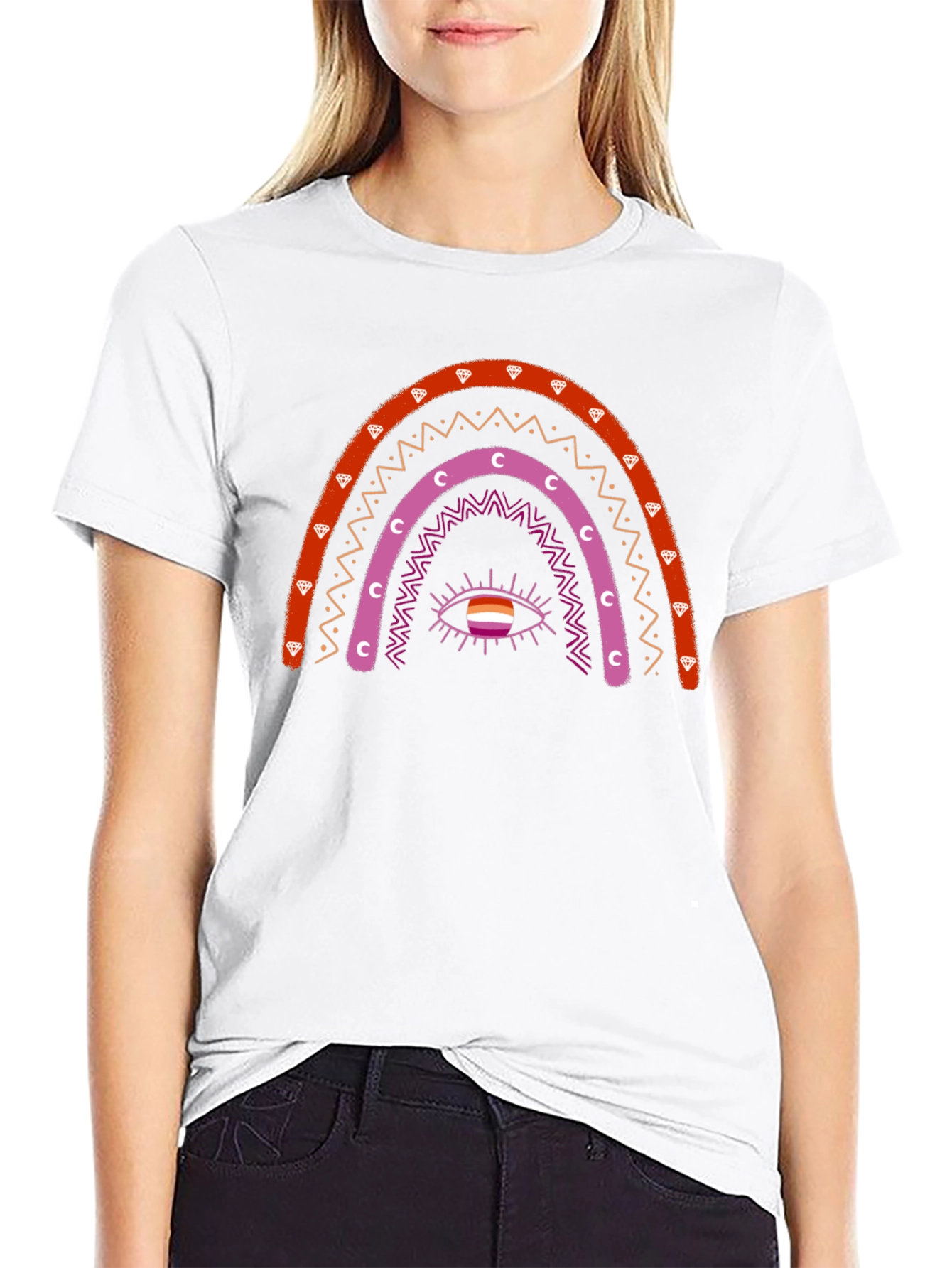 Lesbian Rainbow Eye Graphic T-Shirt