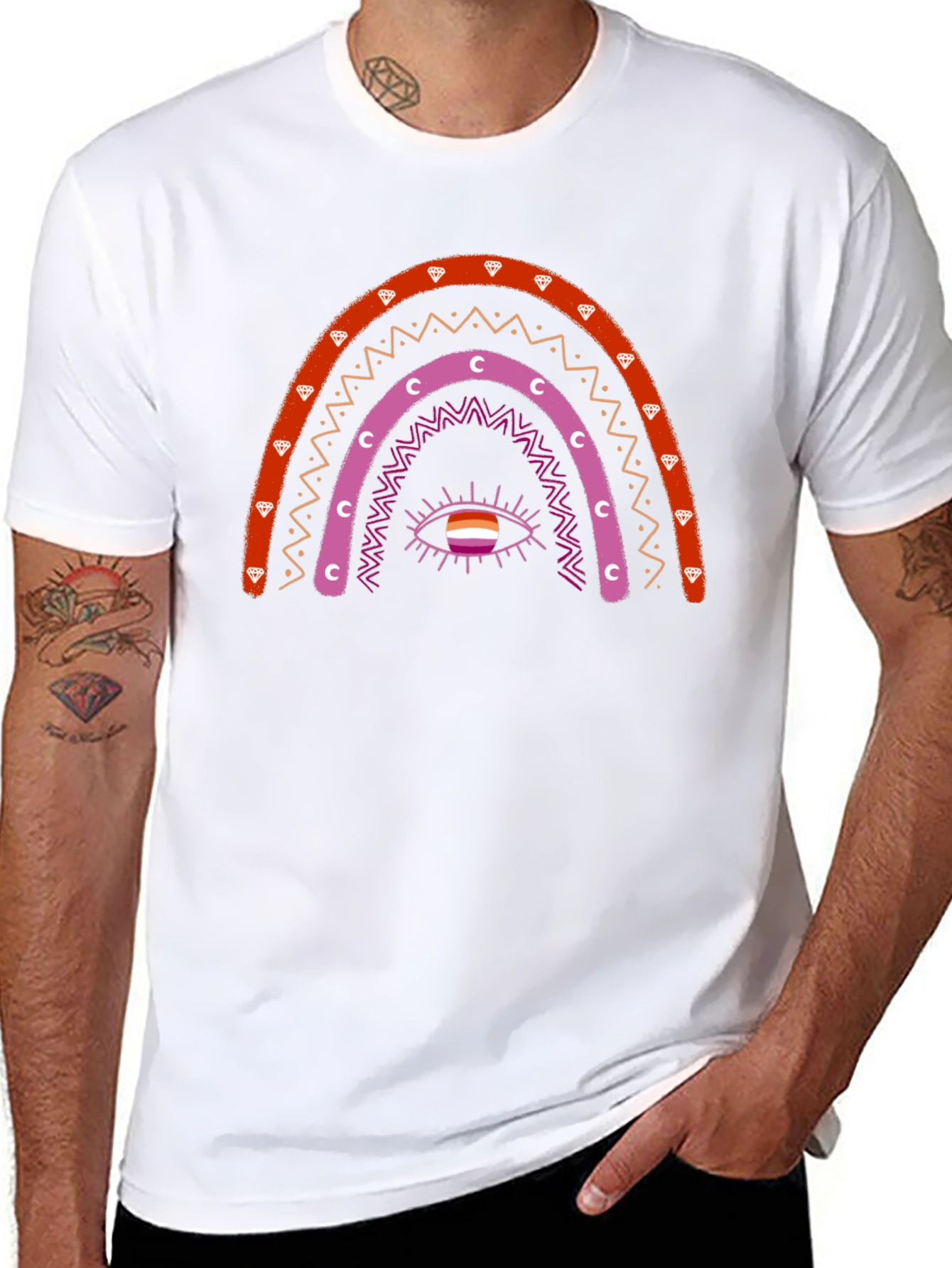 Lesbian Rainbow Eye Graphic T-Shirt