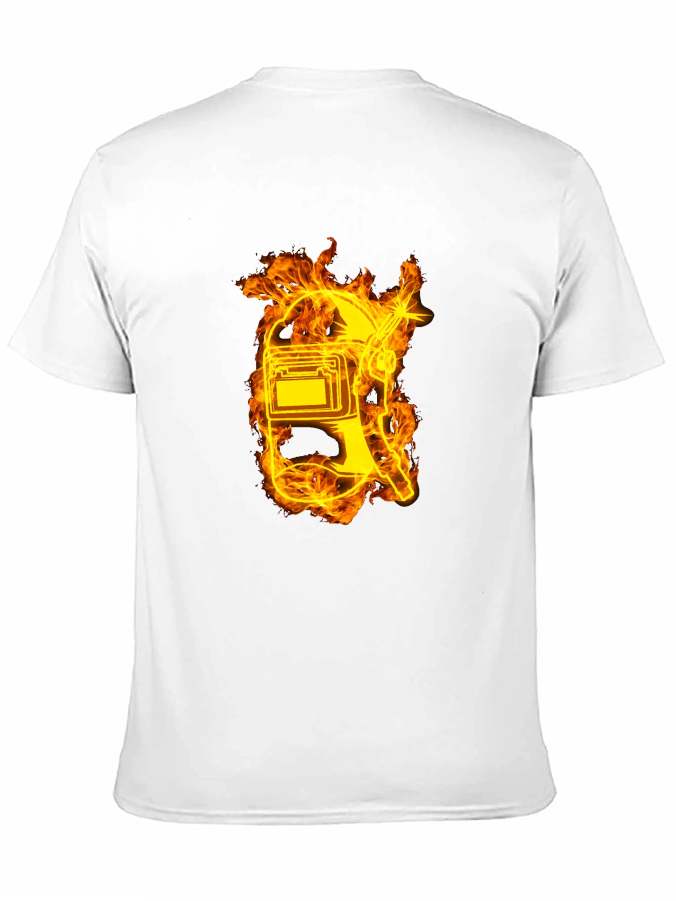 Flaming Welder T-Shirt - Black Cotton Tee