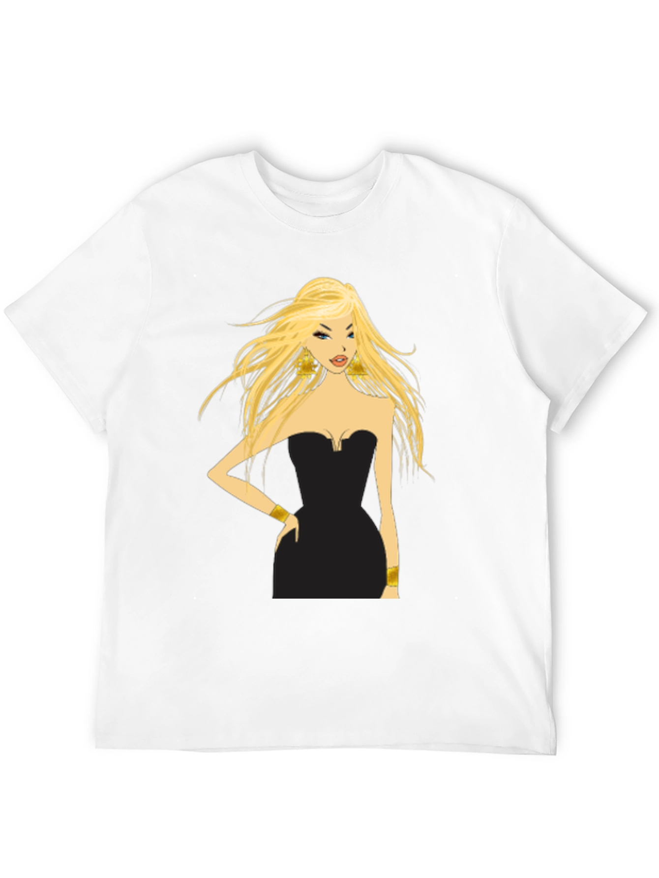 Blonde in Black Dress Graphic Tee