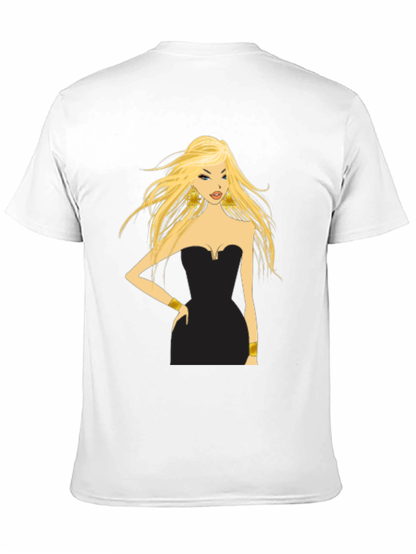Blonde in Black Dress Graphic Tee