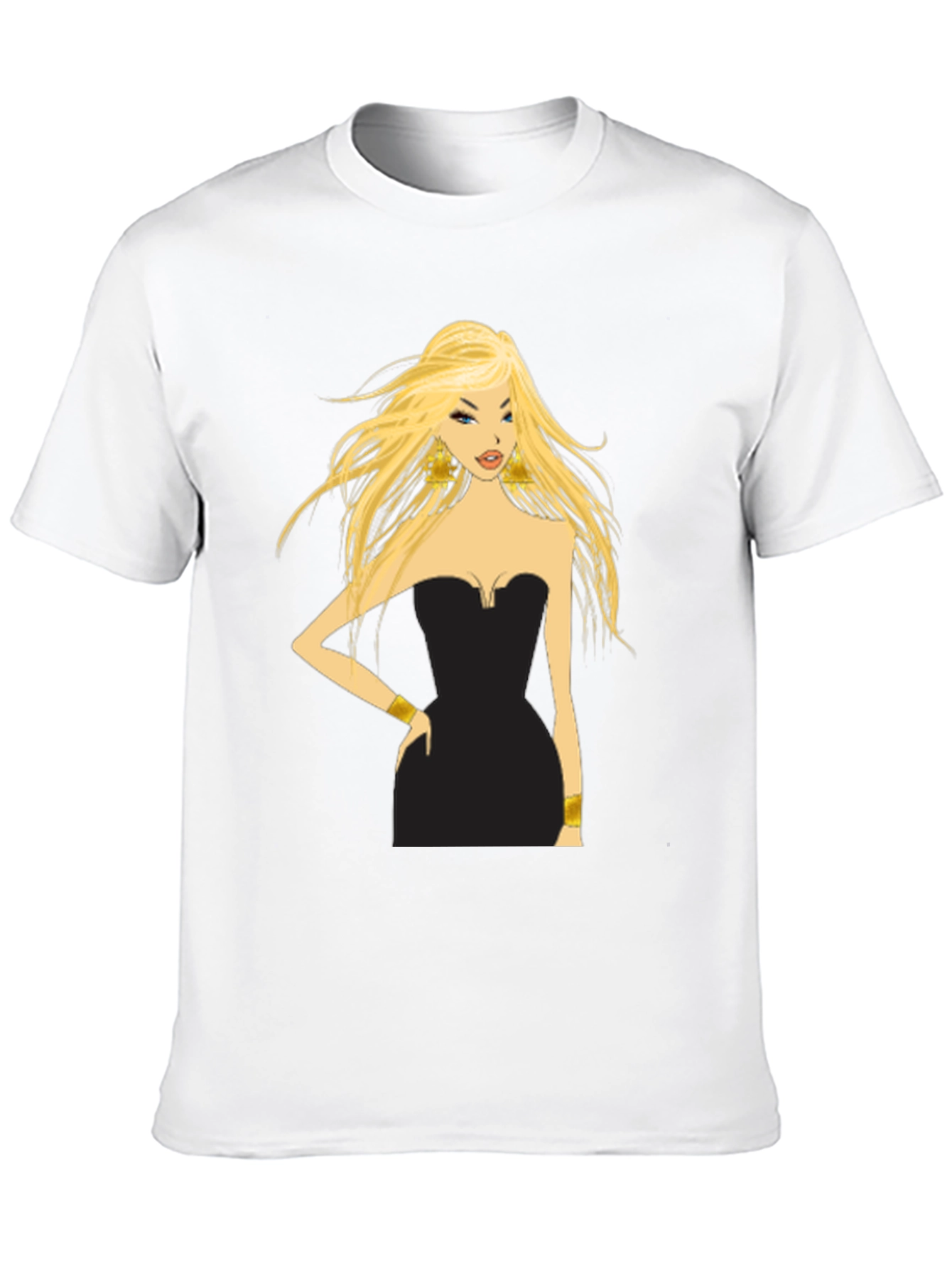 Blonde in Black Dress Graphic Tee