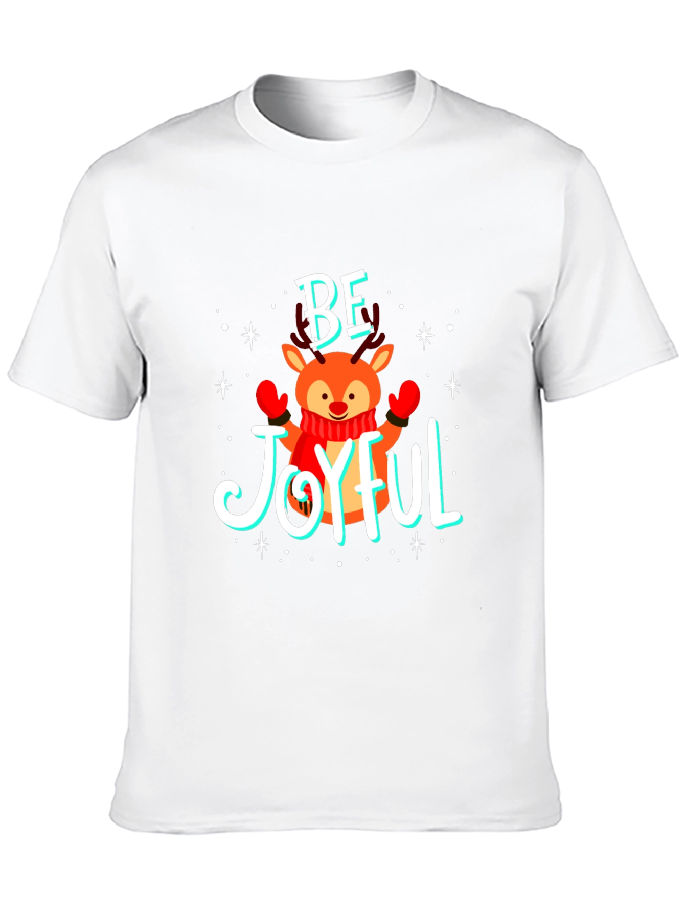 Be Joyful Reindeer Christmas T-Shirt