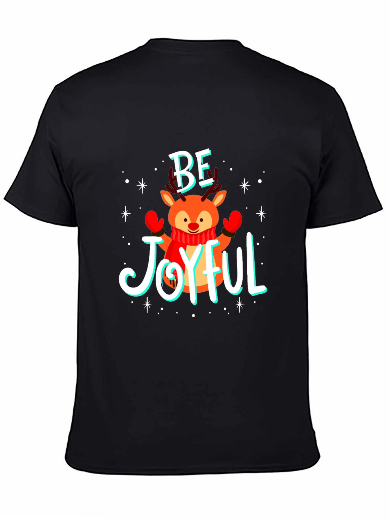 Be Joyful Reindeer Christmas T-Shirt