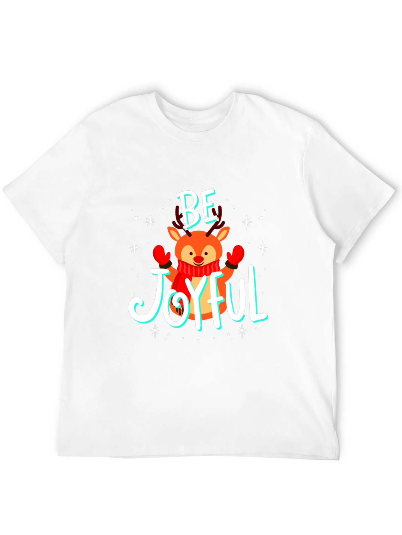 Be Joyful Reindeer Christmas T-Shirt