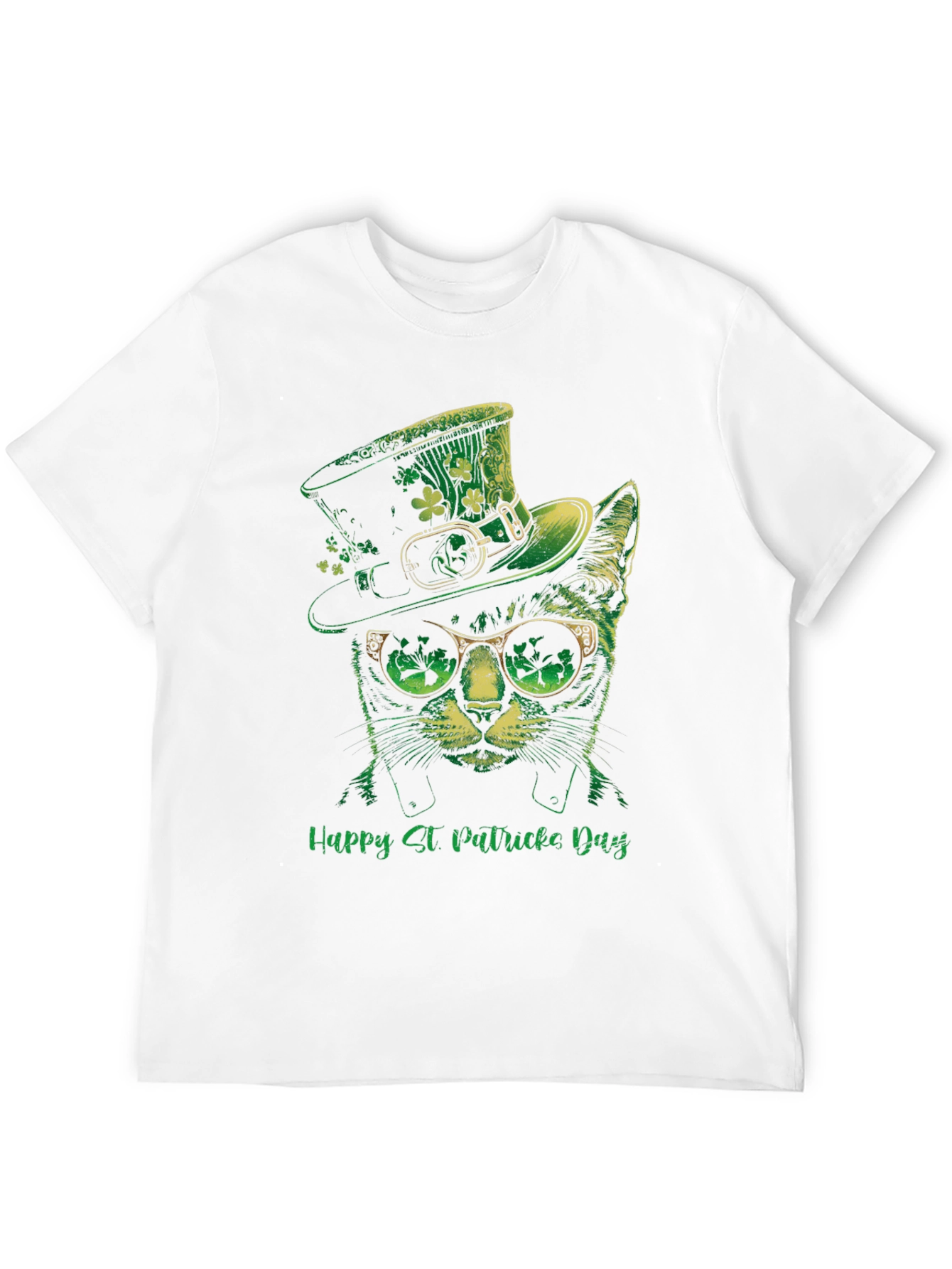 St. Patricks Day Cat T-Shirt - Lucky Green