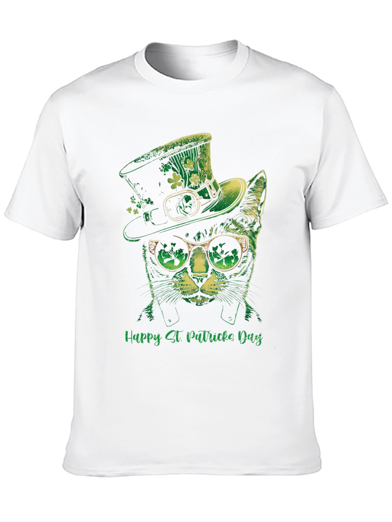 St. Patricks Day Cat T-Shirt - Lucky Green