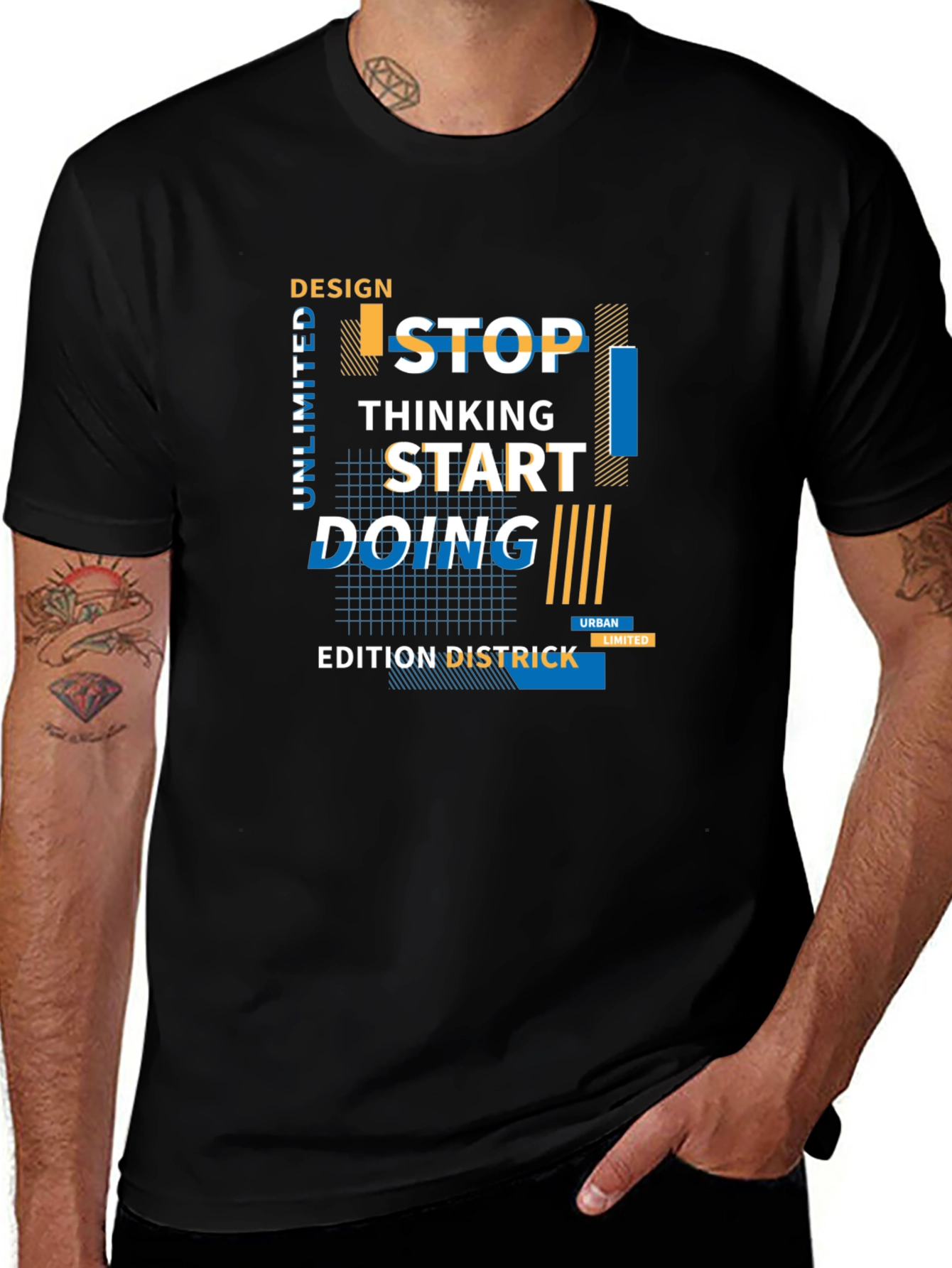 Urban Design Graphic Tee - Stop Thinking Start Doing!