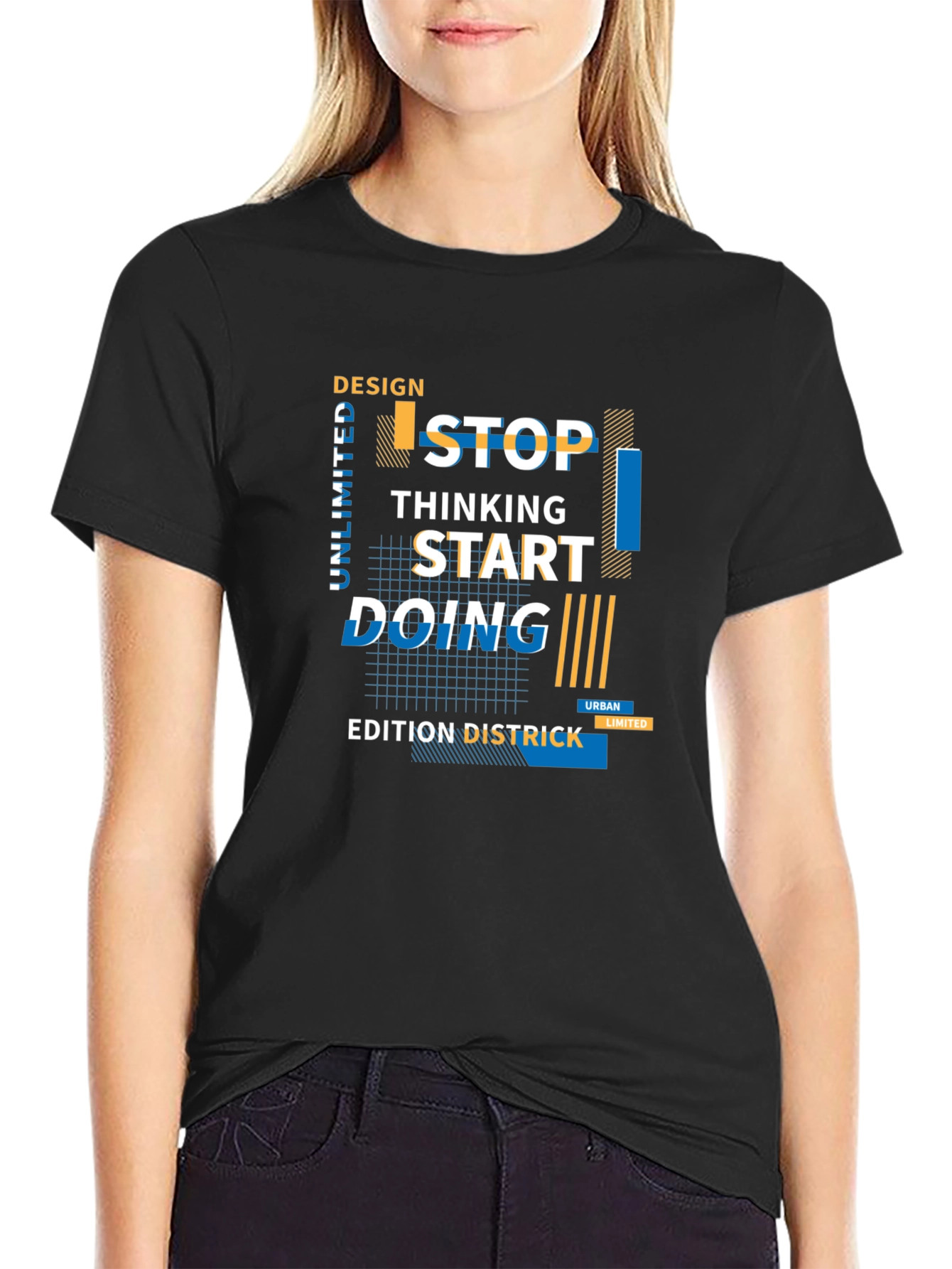 Urban Design Graphic Tee - Stop Thinking Start Doing!