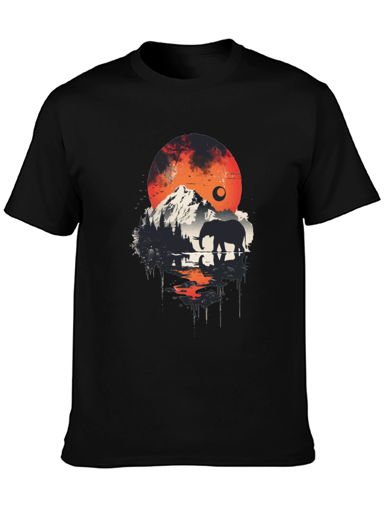 Elephant Mountain Silhouette Graphic Tee