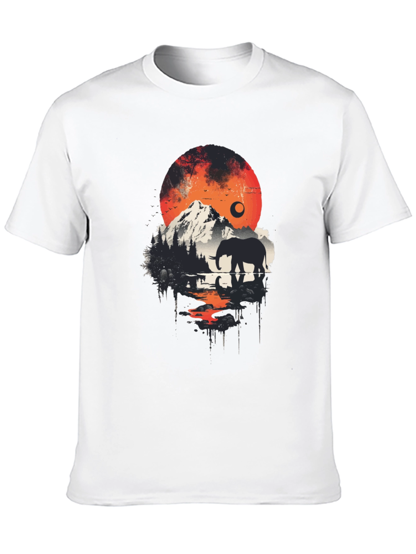 Elephant Mountain Silhouette Graphic Tee