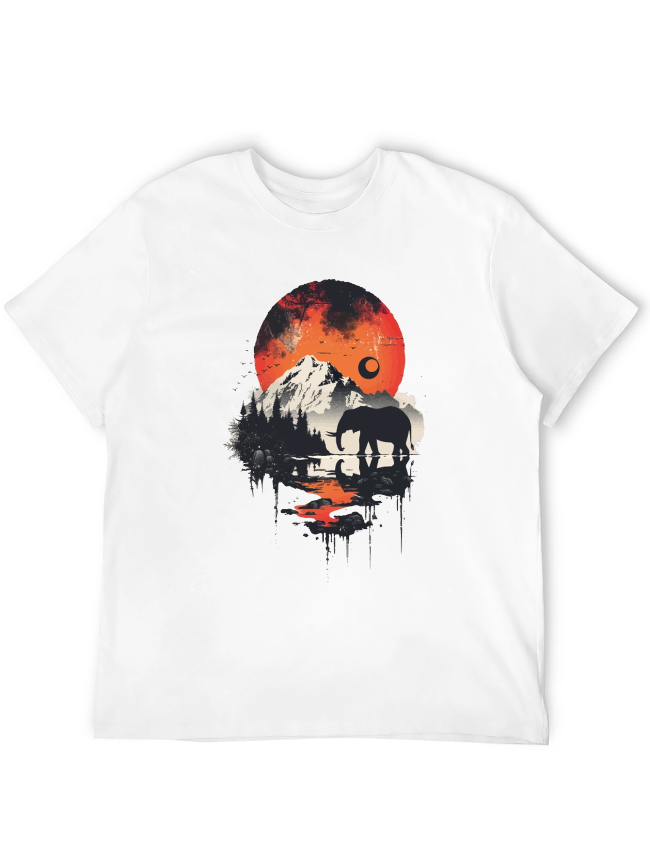 Elephant Mountain Silhouette Graphic Tee