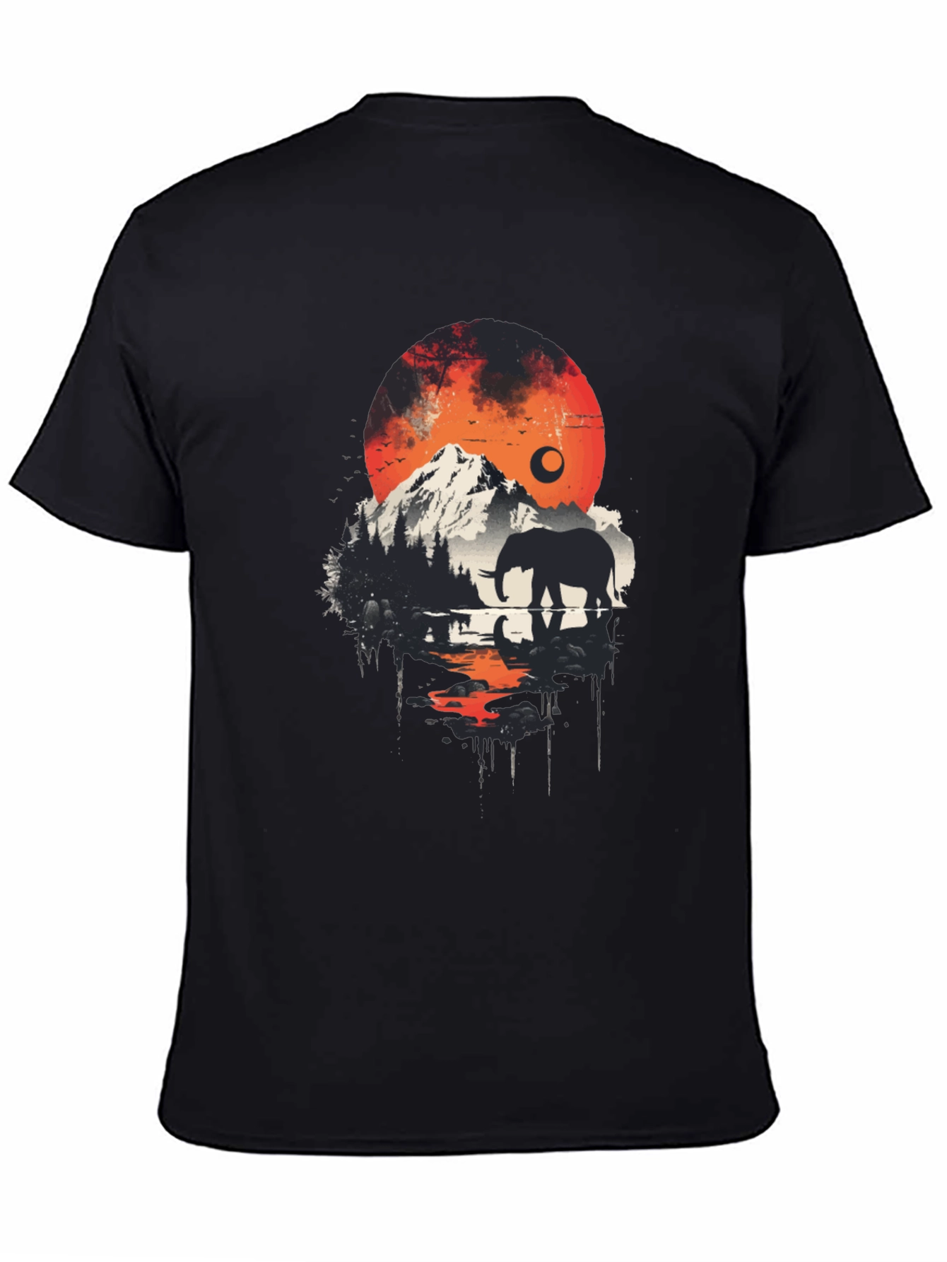 Elephant Mountain Silhouette Graphic Tee