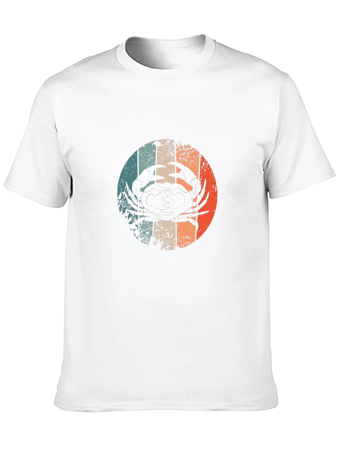 Retro Crab Graphic Tee - Black Cotton T-Shirt
