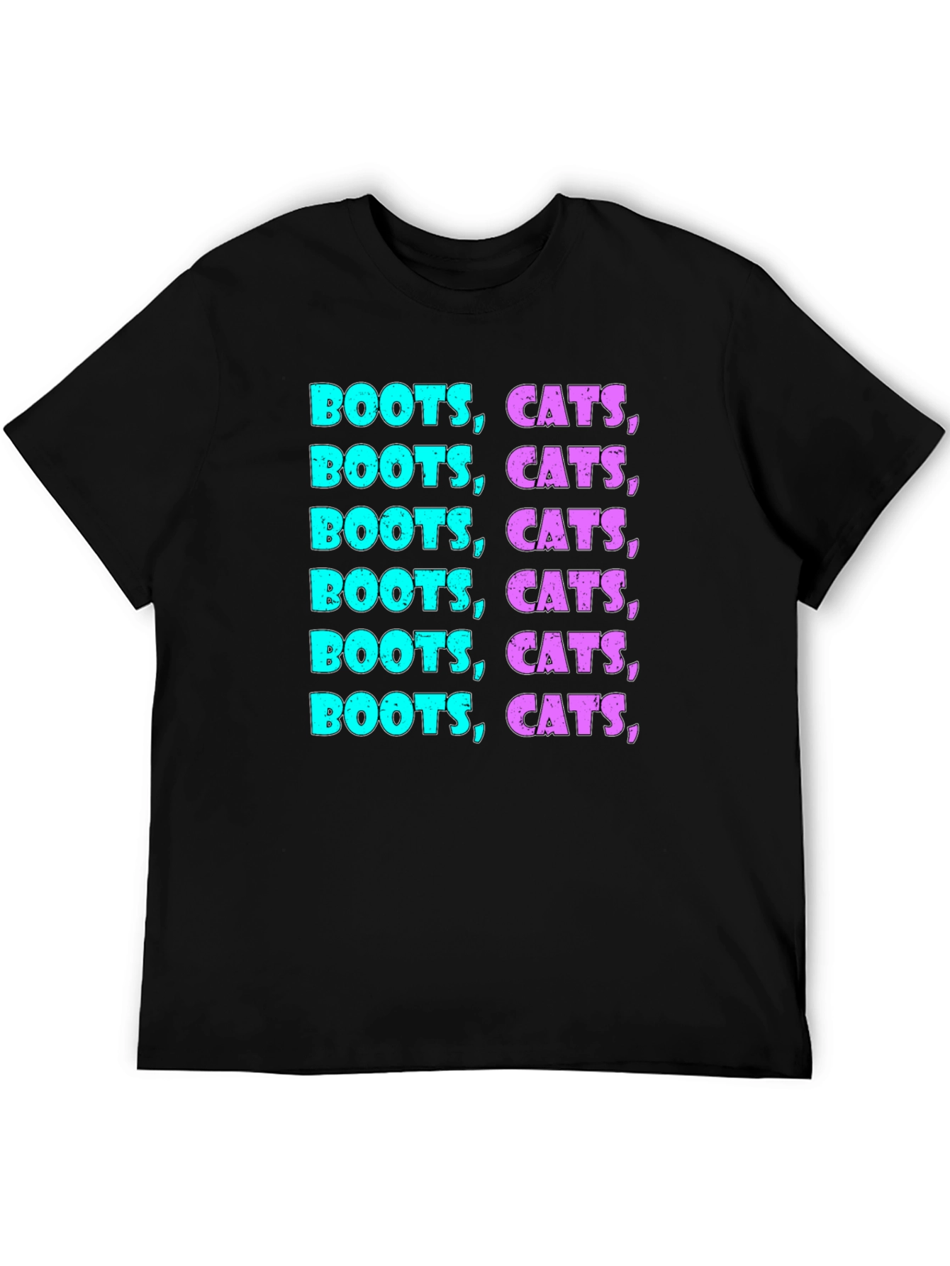 Boots Cats Graphic Print T-Shirt