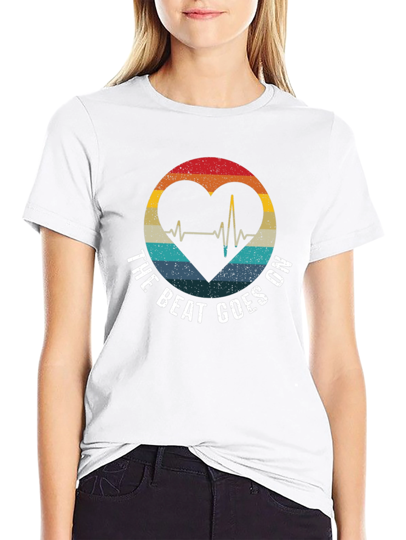 The Beat Goes On Heartbeat Graphic Tee