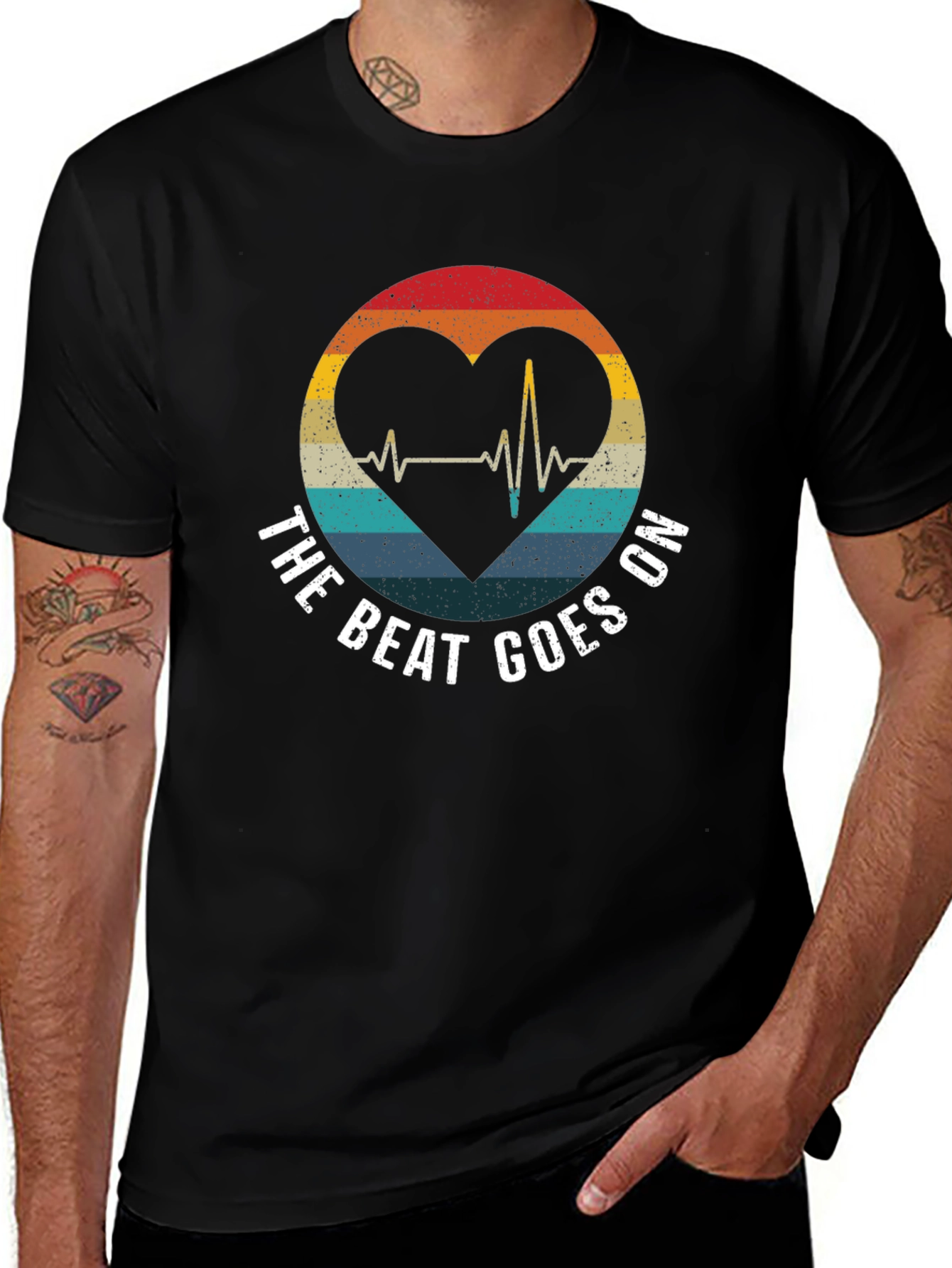 The Beat Goes On Heartbeat Graphic Tee