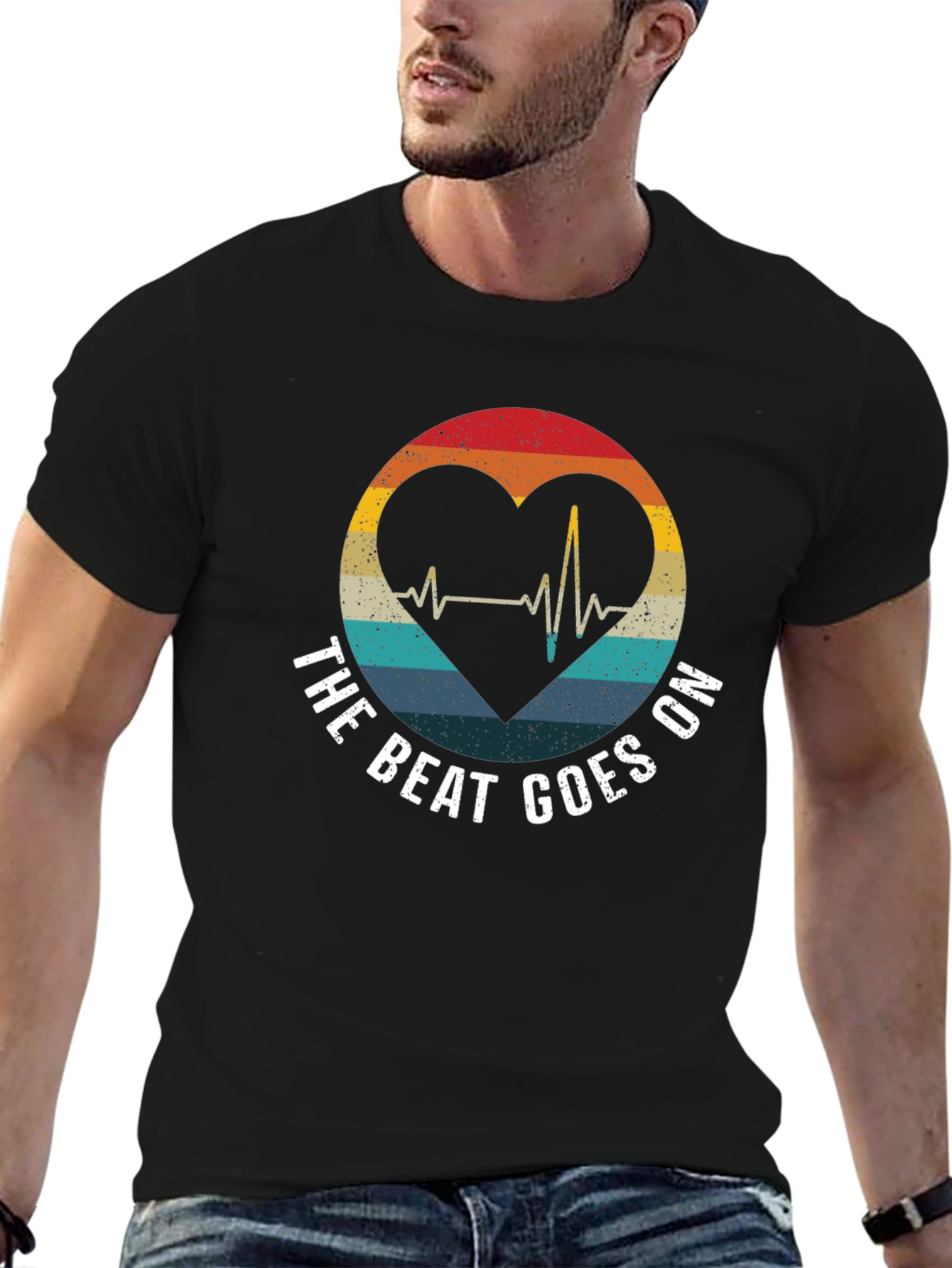The Beat Goes On Heartbeat Graphic Tee