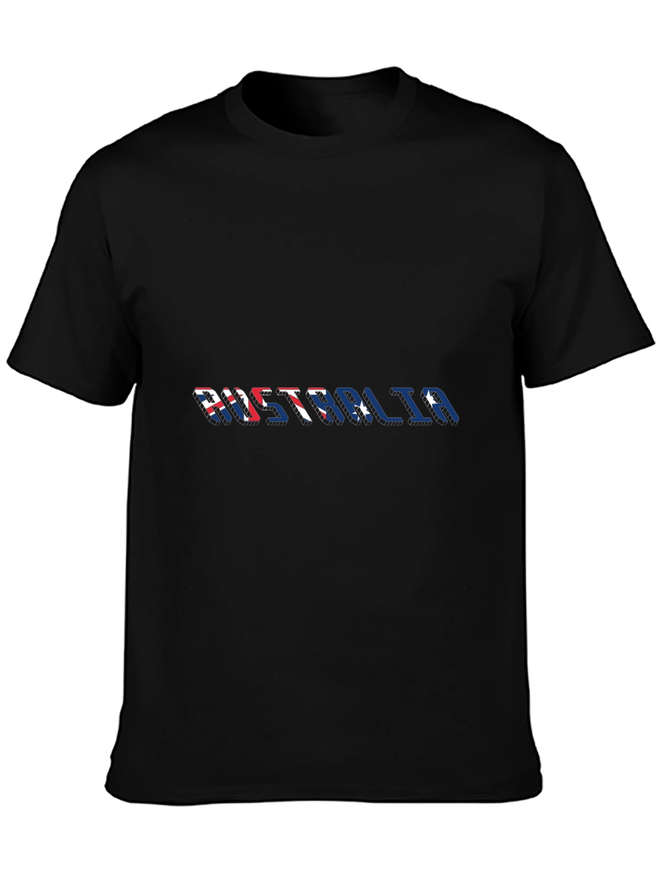 Australia Flag Fill Black Tee