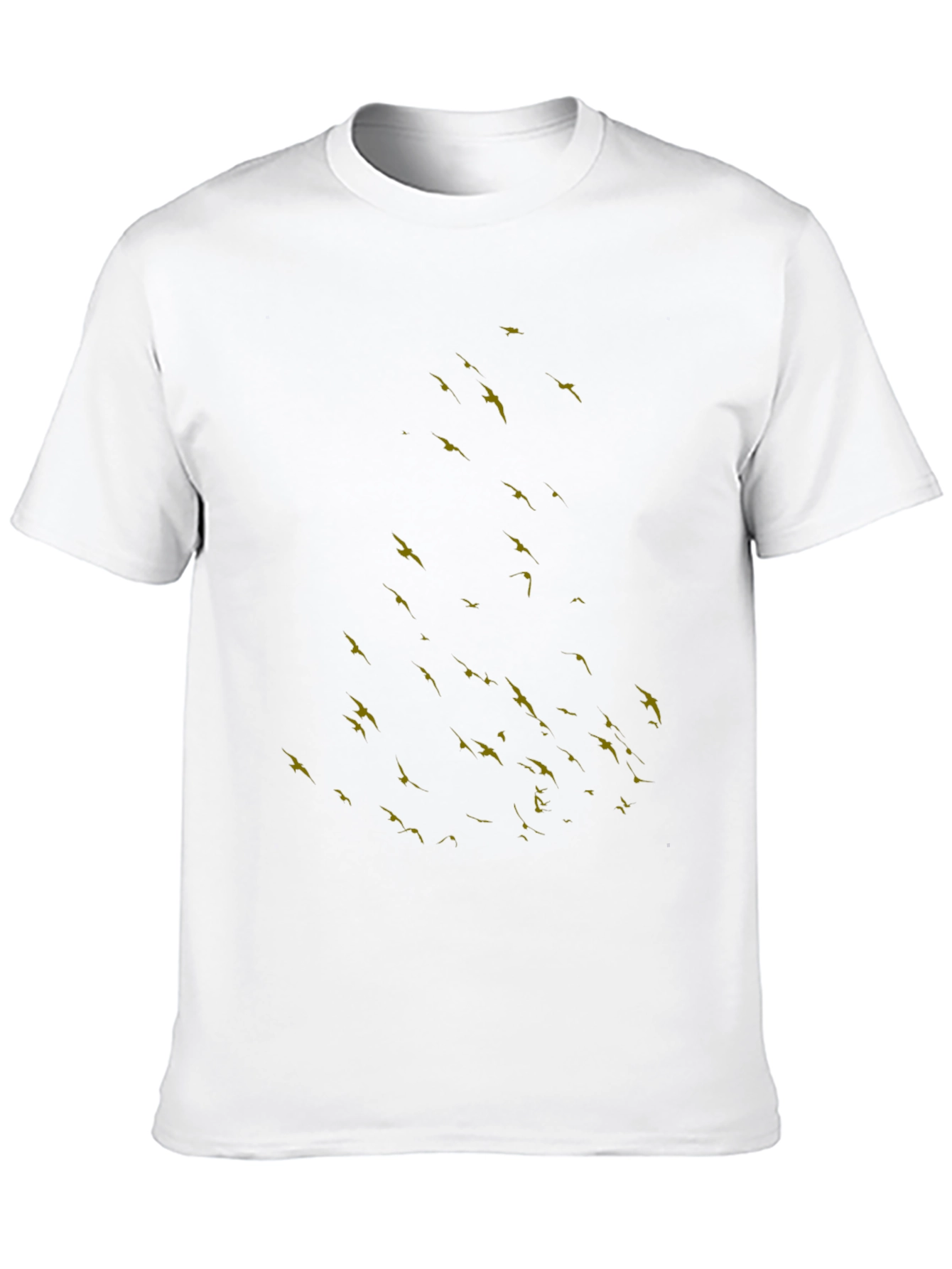 Black T-Shirt with Bird Silhouette Design