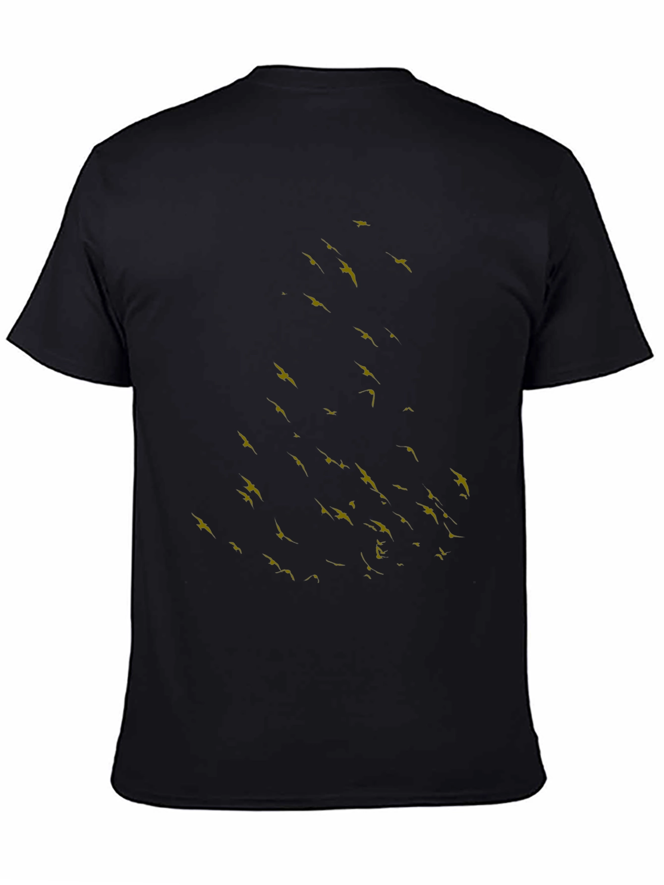 Black T-Shirt with Bird Silhouette Design