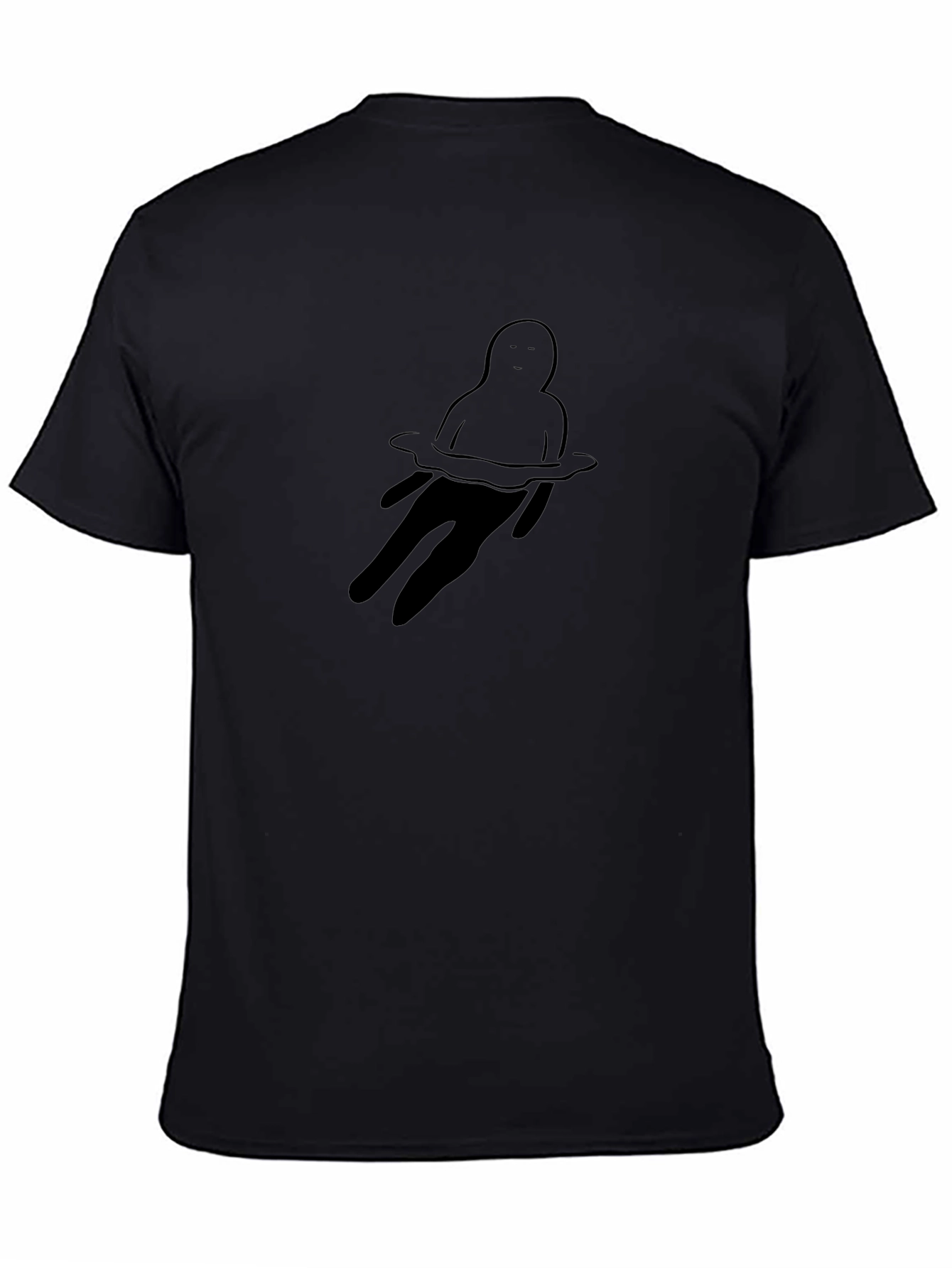Black T-Shirt with Drowning Graphic