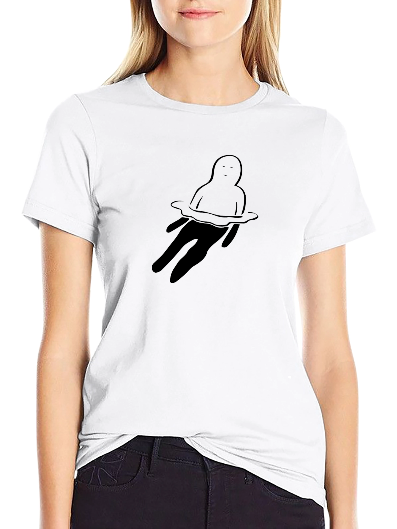 Black T-Shirt with Drowning Graphic