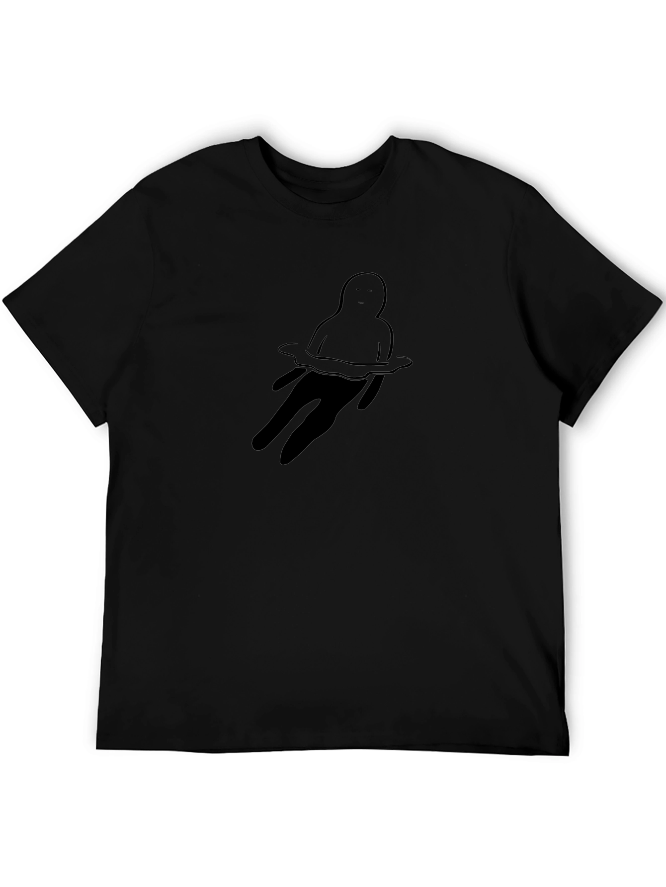Black T-Shirt with Drowning Graphic