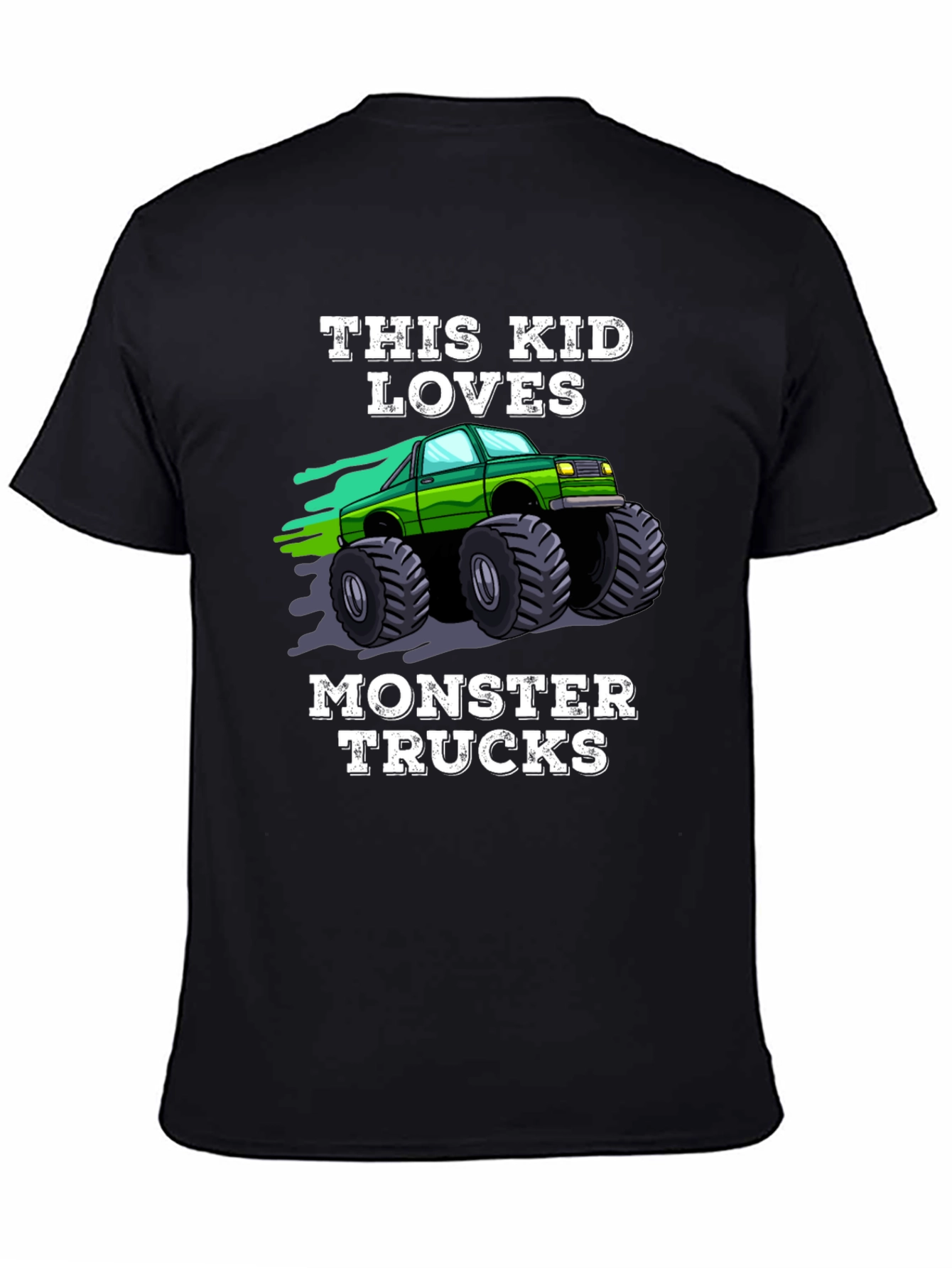 This Kid Loves Monster Trucks Black T-Shirt