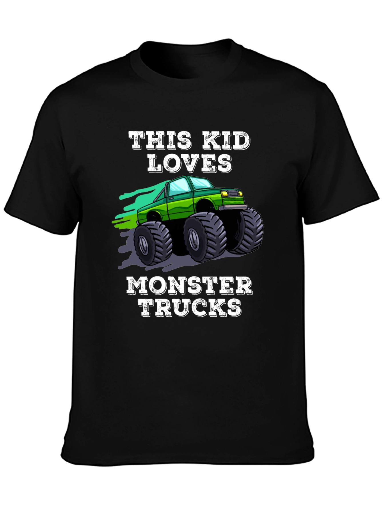 This Kid Loves Monster Trucks Black T-Shirt