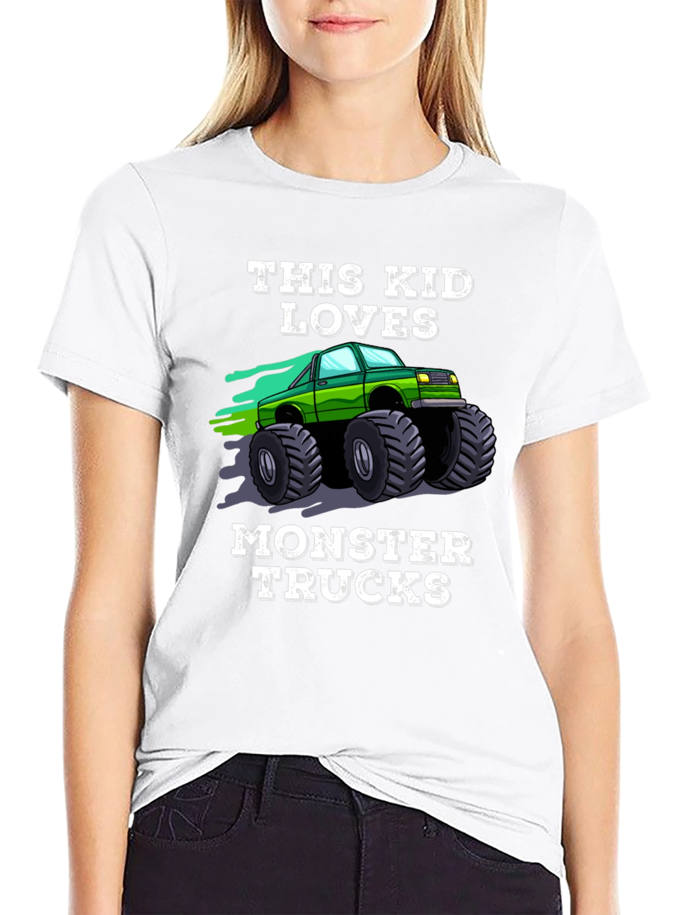 This Kid Loves Monster Trucks Black T-Shirt
