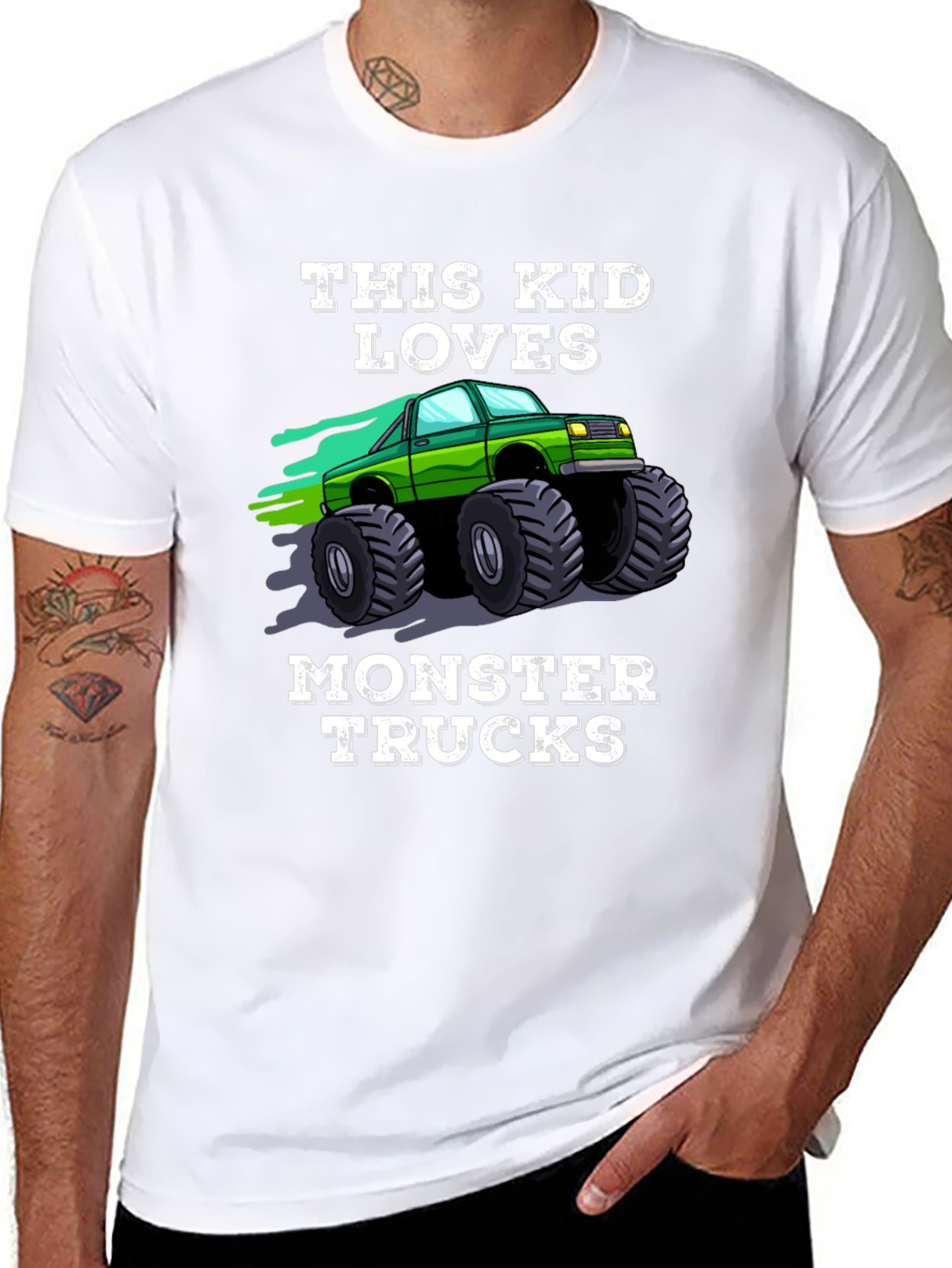 This Kid Loves Monster Trucks Black T-Shirt