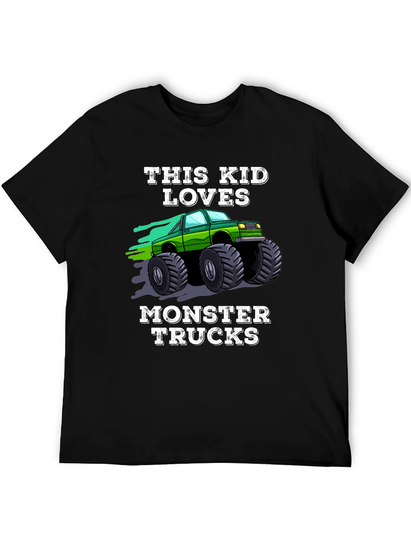 This Kid Loves Monster Trucks Black T-Shirt