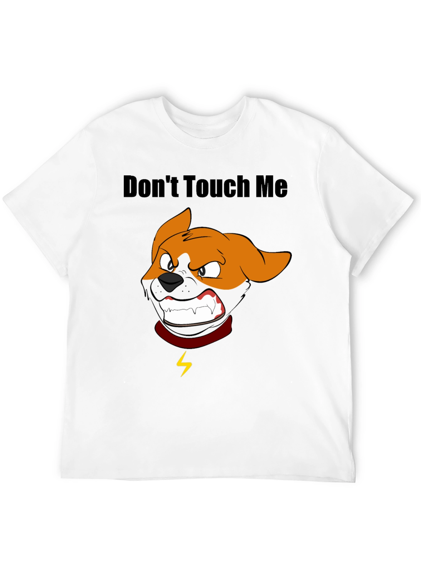 Dont Touch Me Cartoon Dog Graphic T-Shirt