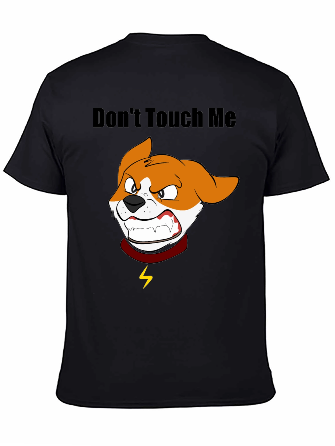 Dont Touch Me Cartoon Dog Graphic T-Shirt