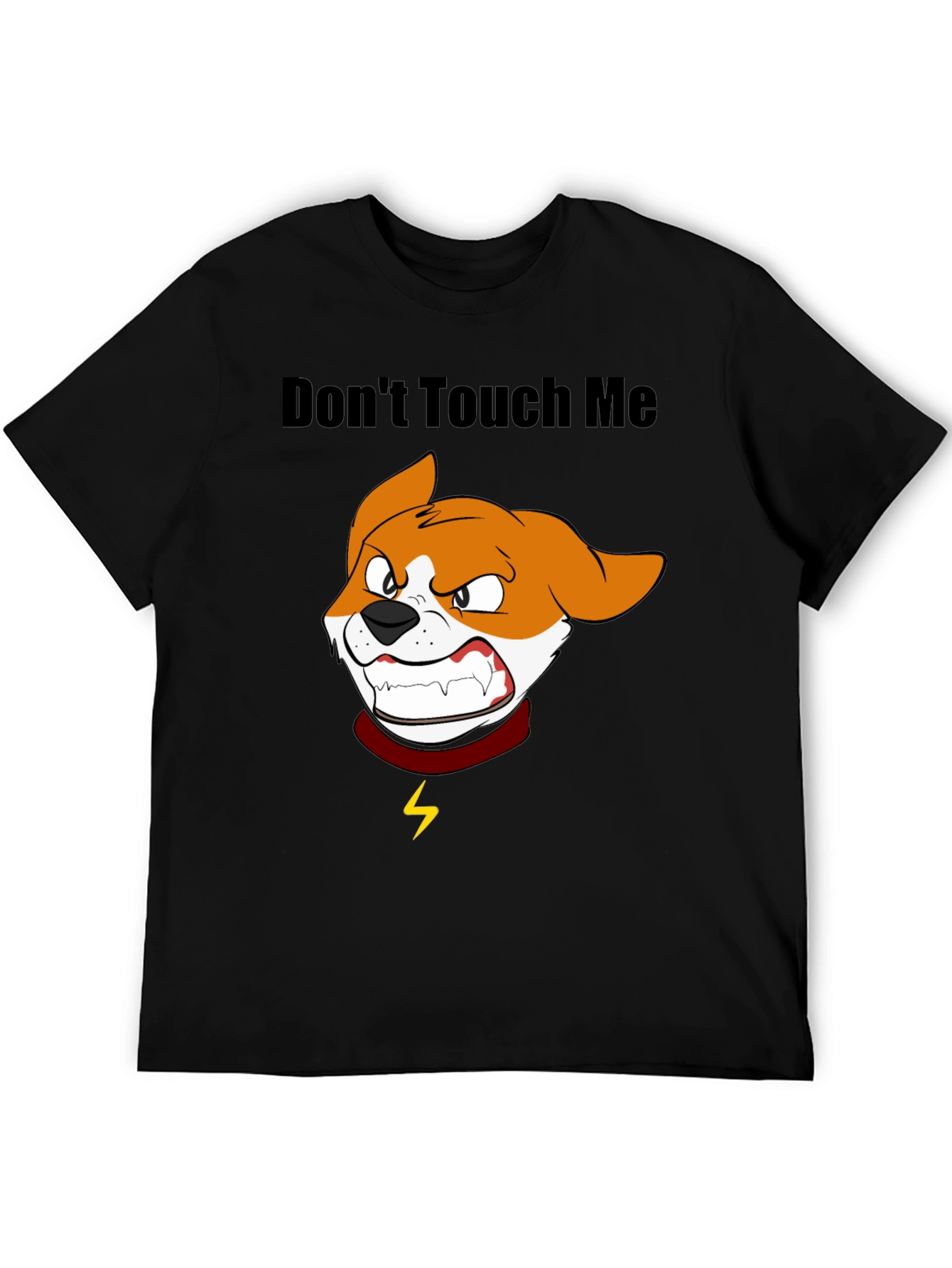 Dont Touch Me Cartoon Dog Graphic T-Shirt