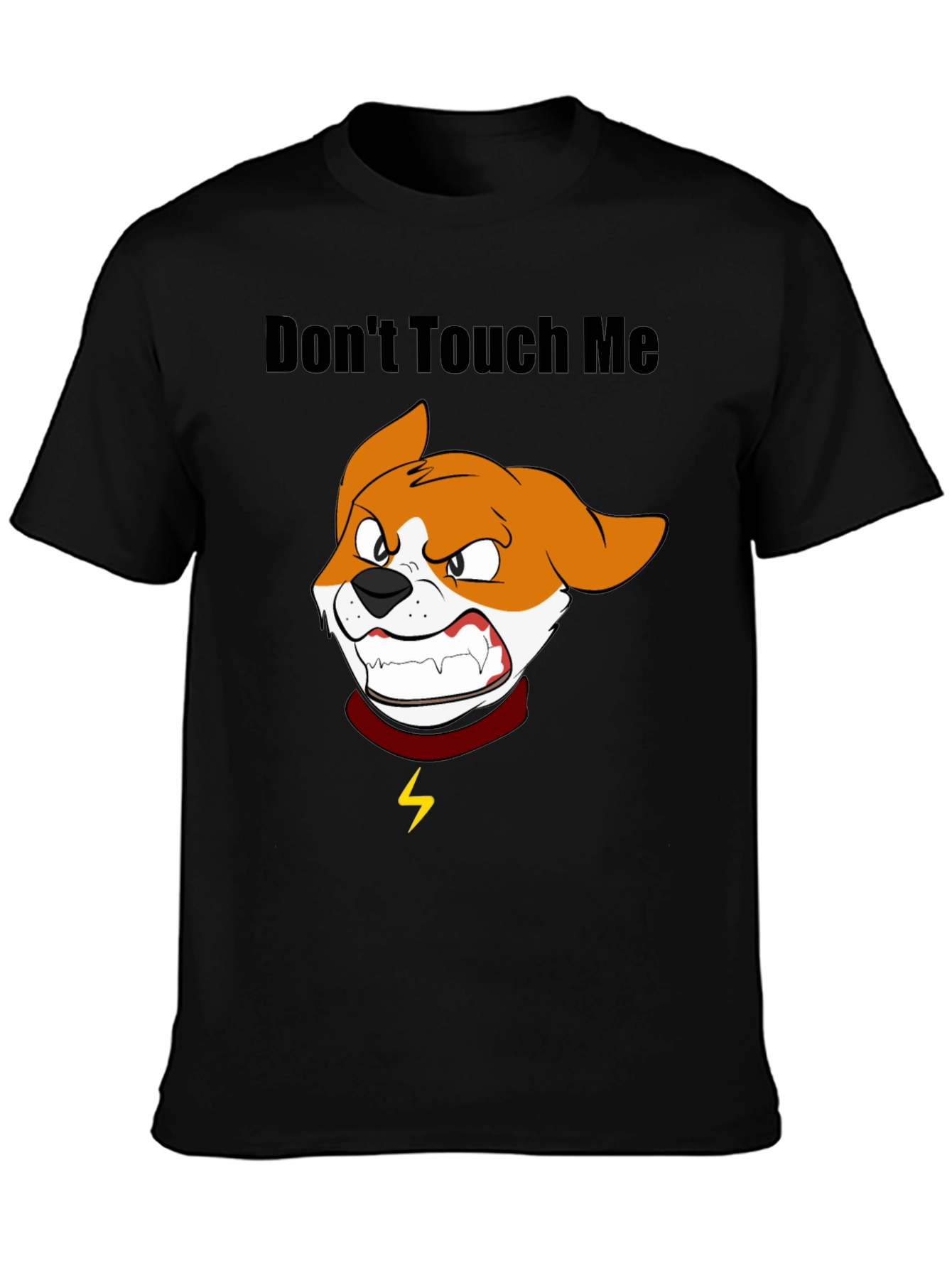Dont Touch Me Cartoon Dog Graphic T-Shirt