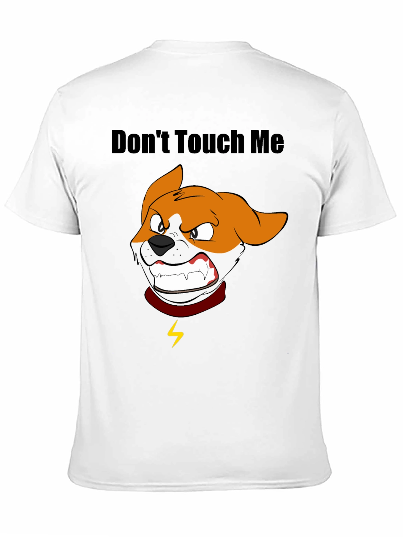 Dont Touch Me Cartoon Dog Graphic T-Shirt