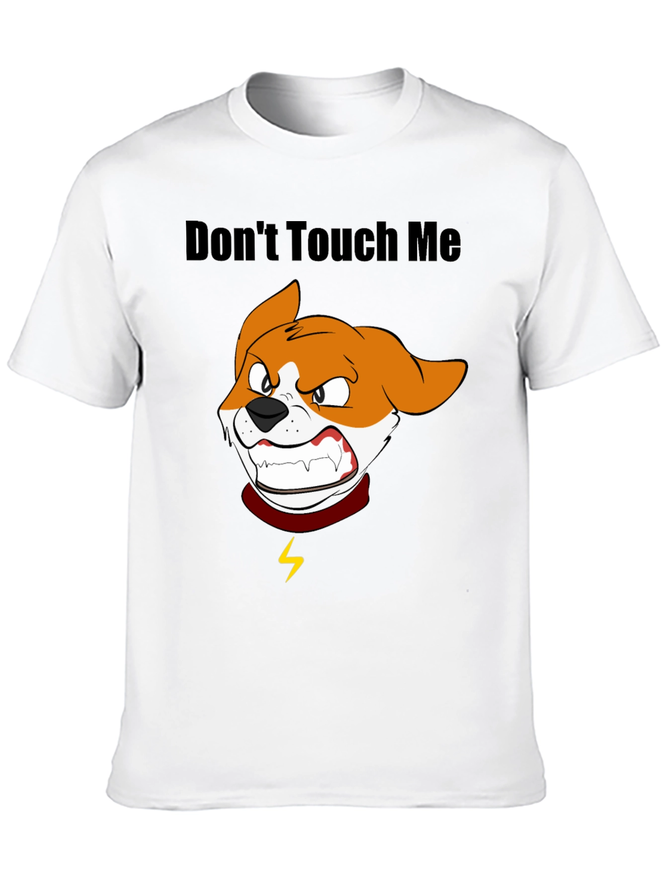Dont Touch Me Cartoon Dog Graphic T-Shirt