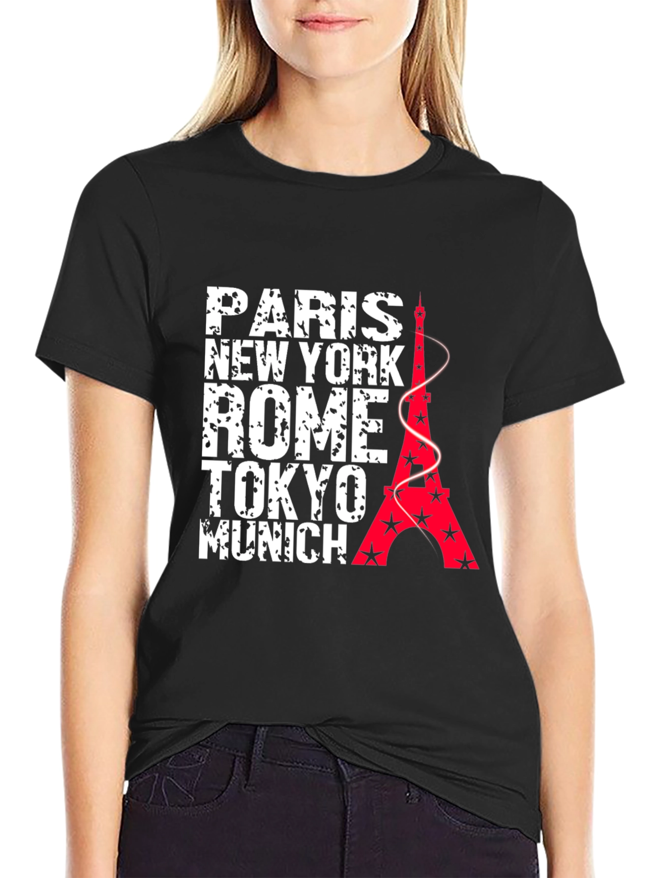 Paris New York Rome Tokyo Munich Graphic T-Shirt