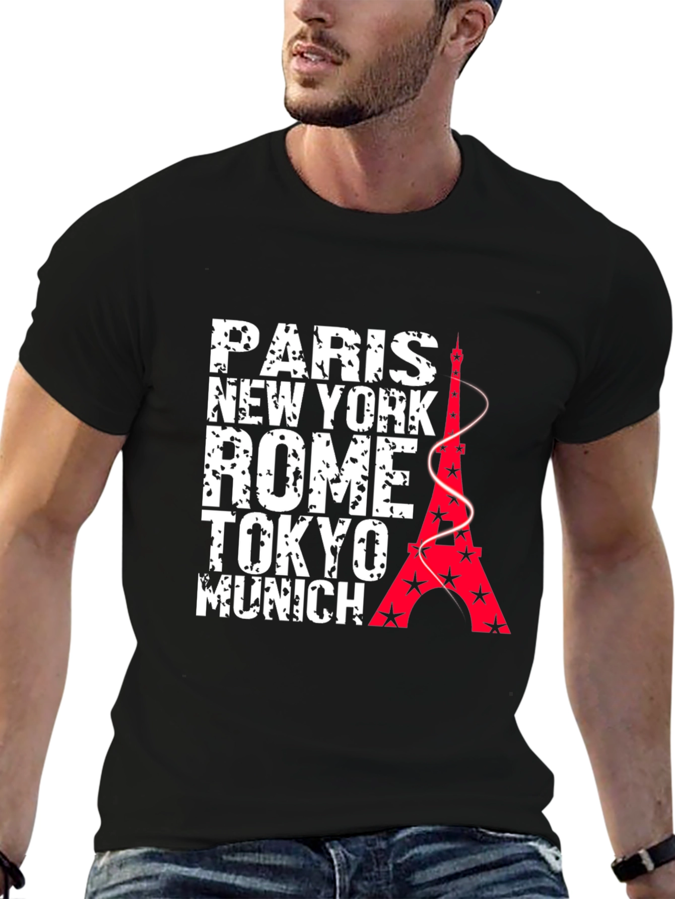 Paris New York Rome Tokyo Munich Graphic T-Shirt